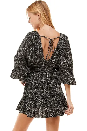 The Clothing Exchange Company | NWOT | Floral Print Chiffon Skort Dress | S | Black | CP9448 thumbnail 4