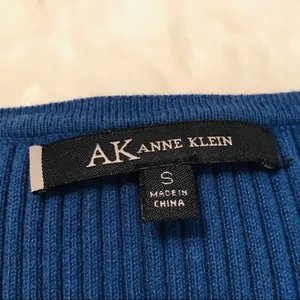Anne Klein ribbed knit top blue size small thumbnail 6