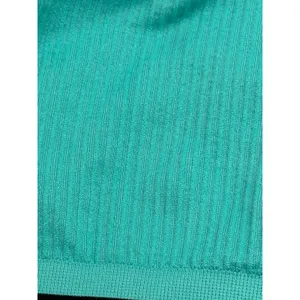 New Balance Sports Bra Womens M Teal Black Seamless Ribbed Racerback Logo Band thumbnail 5