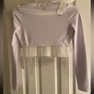 Lime and Vine Chelsea Athletic Workout Long Sleeve Crop Top Women’s White Sz XS thumbnail 3