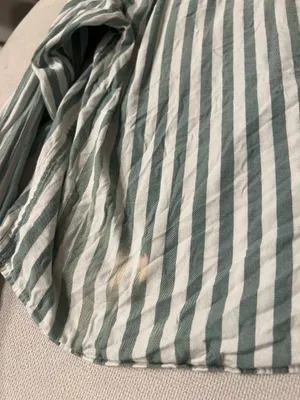 ANF Abercrombie and Fitch Green White Vertical Striped Button Down Up Blouse Top Shirt thumbnail 6