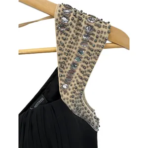 Little Mistress Black‎ Beaded Cap Sleeve Skater Dress Peach Chiffon Skirt thumbnail 4
