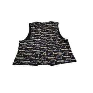 Carolina Panthers Vest Women Size M/L Black NFL Football Button Front thumbnail 3