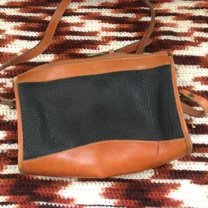 Vintage Dooney & Bourke Leather Black Brown Crossbody Shoulder Hand Bag Purse USA Made thumbnail 2