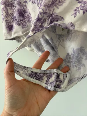 Free People Intimately Night Rhythm Sleeveless Corset Bodysuit Purple Ivory XL thumbnail 7
