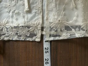 Boho Bow Tie Textured Lace Top (Ivory) Jodifl Large NWT thumbnail 6