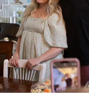 Floral maxi puff sleeve dress thumbnail 4