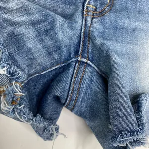 American Eagle Hi-Rise Light Wash Blue Denim‎ Raw Hem Shorts Women's Size 6 thumbnail 5