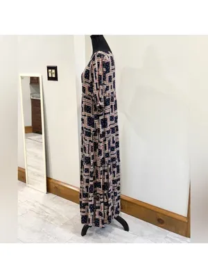 Natural Life Collette Tiered Maxi Dress Navy Scarf Print Size XS Beachy Boho thumbnail 4