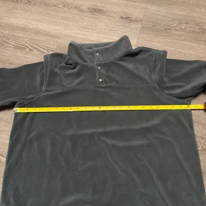 Forest Green Fleece Fuzzy Pullover Quarter Zip Sweater Jacket thumbnail 3