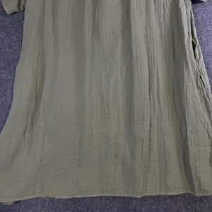 Old Navy Womens Olive Green Cotton Gauze Ruffle Neck Shift Dress Large Short Slv thumbnail 12