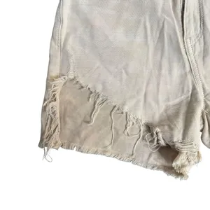 American Eagle Highest Rise Mom Shorts Beige Distressed Cutoff Khaki Denim 000 thumbnail 2