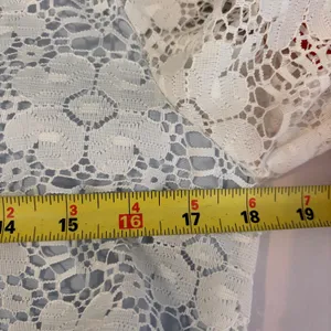 Vintage David Brown Light Blue Floral Lace Maxi Dress Zip Front Belted Small thumbnail 9