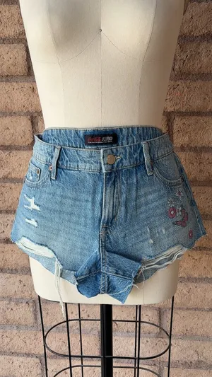 Aeropostale x Coca-Cola | Distressed Denim Graphic Shorts | Size 10 thumbnail 1