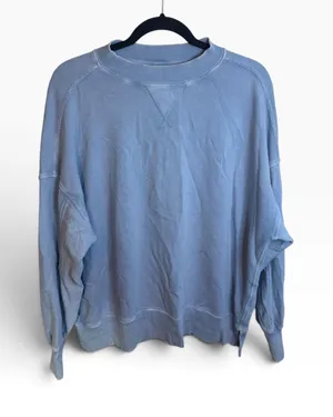 Aerie Baby Blue Mock Neck Oversized Sweatshirt thumbnail 1