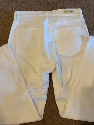 AG Adriano Goldschmied Kinsley High-Rise Crop Bootcut White Jeans Size 28 thumbnail 6