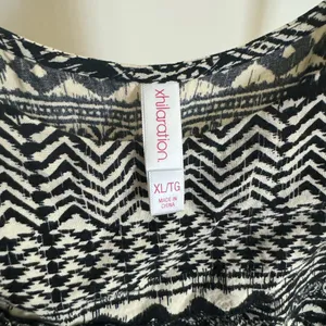 Xhilaration Black & Cream Aztec Geometric Print Sleeveless Boho Dress, Size XL thumbnail 7