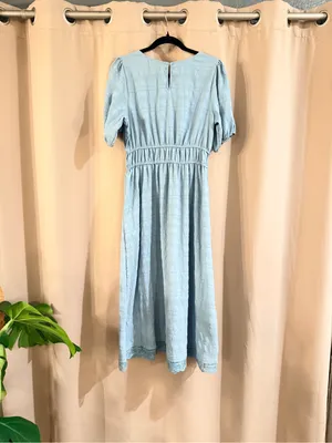 Ava Rose Light Blue Dress with Puff Sleeves Size M thumbnail 2