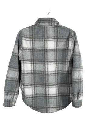 Abercrombie‎ & Fitch Gray and White Plaid Shacket thumbnail 3