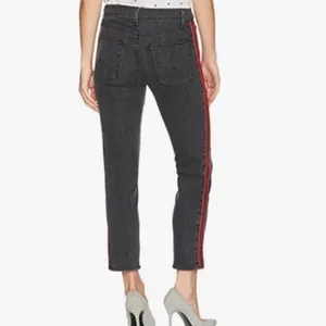 Hudson Zoeey High Rise Faded Black & Red Tuxedo Stripe Ankle Jeans 25 thumbnail 4