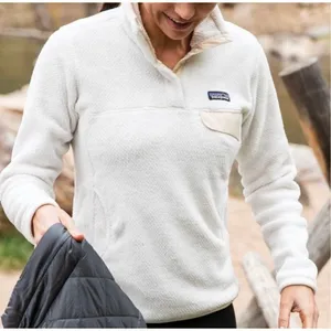 PATAGONIA Women's‎ Re-Tool Snap-T Fleece Pullover white medium cozy soft jacket thumbnail 1