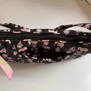 Vera Bradley Elephant Print Black Pink Purse Handbag‎ Paisley Vintage Shoulder thumbnail 8