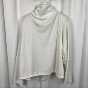 Aerie White Snowed In Fleece Mock Neck Pullover Sz.XL thumbnail 6