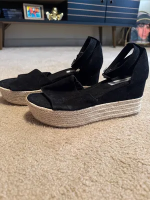 Steve Madden Apolo Black Suede Espadrille Platform Sandals thumbnail 4