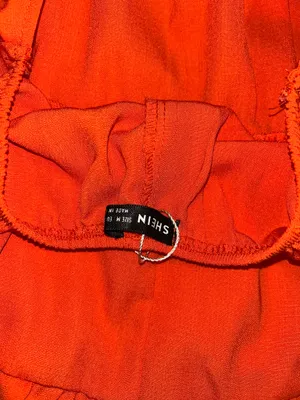 Orange Cut Out Ruched Ruffle Hem Cami Dress thumbnail 9