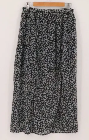 Xhilaration Ditzy Floral Maxi Skirt Womens Size M Black White Boho Sheer Slits Fairy‎ Grunge thumbnail 1