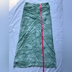 House of Harlow 1960 Mint Green Teal Tie Dye Ruched Maxi Skirt thumbnail 10