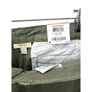 tyle & Co Womens Wide Leg Crop‎ Mid Rise Core Pants Olive Green Size 12 New thumbnail 4