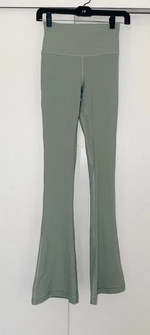 Lululemon Mini Flare Leggings - palm court light green! thumbnail 1