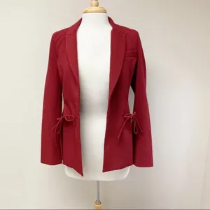 Prabal Gurung Collective Red Side Tie Tailored Blazer Size 0 thumbnail 2