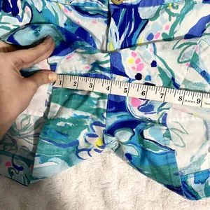 Lilly Pulitzer Adie Brilliant Blue Aquatic Garden Print Preppy Shorts 8 thumbnail 7