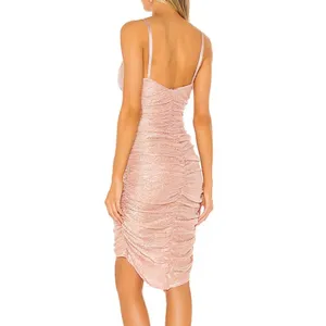NBD Amora Midi Dress‎ Medium Pink Ruched Bodycon Cocktail Party Glam Night Out thumbnail 3