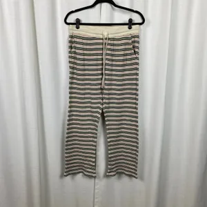 Sundance Cream Green&Pink Stripe Dina Waffle Knit Sleep Pants Sz.S thumbnail 3