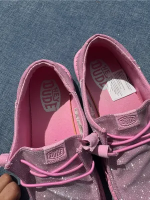 Hey Dude Pink Glitter Women's Sneakers thumbnail 2