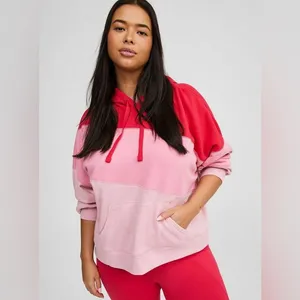 Torrid Pink Colorblock Valentine Cozy Fleece Relaxed Hoodie Sweatshirt - size 2 thumbnail 10