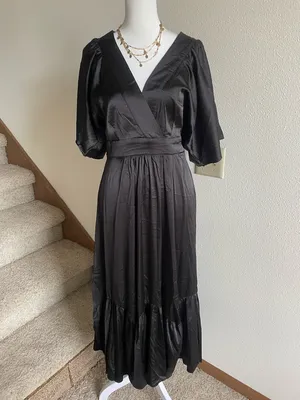 Baltic Born Pasadena Satin Dress Black Large thumbnail 3