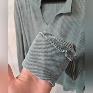 Altard State Waffle Knit Top in Blue/Green thumbnail 3