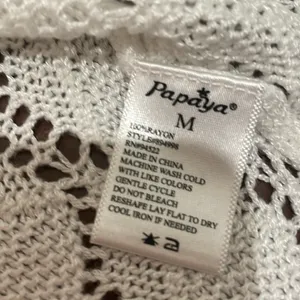 Papaya White Sweater Crop Cardigan thumbnail 3