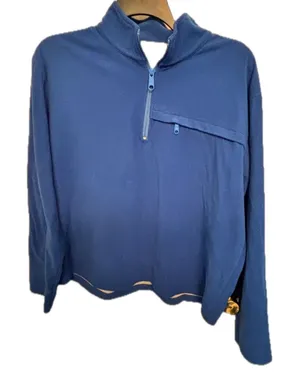 J.Crew Blue Quarter Zip Fleece Pullover – Size XL – Vintage thumbnail 1