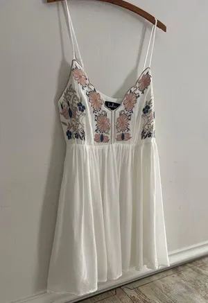 Lulus Daisy Petal Pickin’ Embroidered Dress Size L Festival Boho Whimsy Fairy thumbnail 3