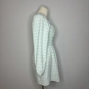 Leyden- Blue & White Gingham Long Sleeve Dress thumbnail 2