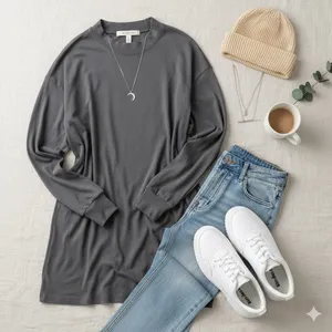 We The Free by Free People Be Free Tunic T-Shirt Small Oversized Boho Top thumbnail 4