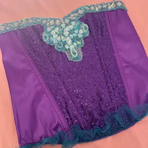 Leg Avenue Purple and Teal Mermaid Corset Top thumbnail 2