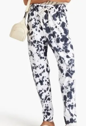 Bassike Size Small Tie-dyed Organic Cotton-jersey Track‎ Pants In White Lounge thumbnail 1