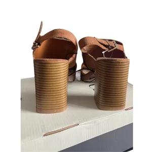 A.N.A‎ Daly Womens Cognat Brown Suede Strappy Open Toe Block Heel Sandals thumbnail 4