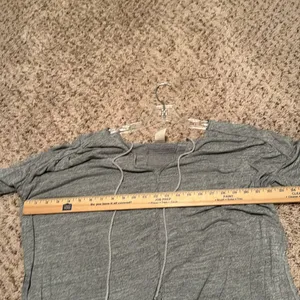 FREE‎ PEOPLE Just a Henley Oversized Tunic Tee Top Gray, small thumbnail 8